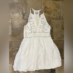 Chloe‎ Oliver Anthropologie white embroidered Studded Sun Dress Flirty Cool m